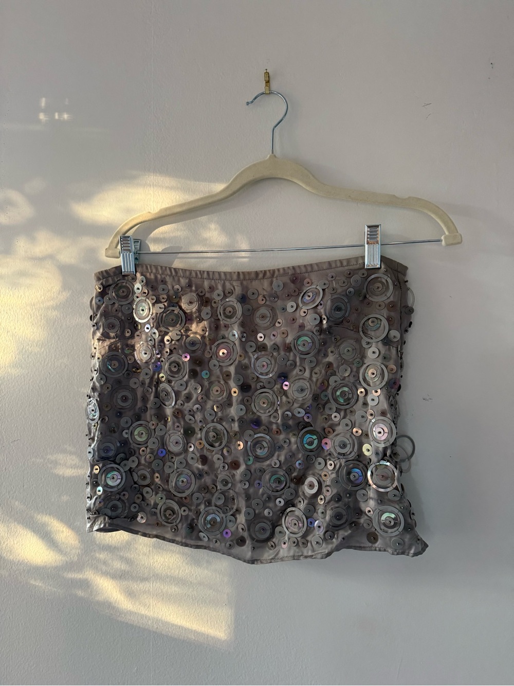 Saks Potts Silver Sequin-Embellished Top